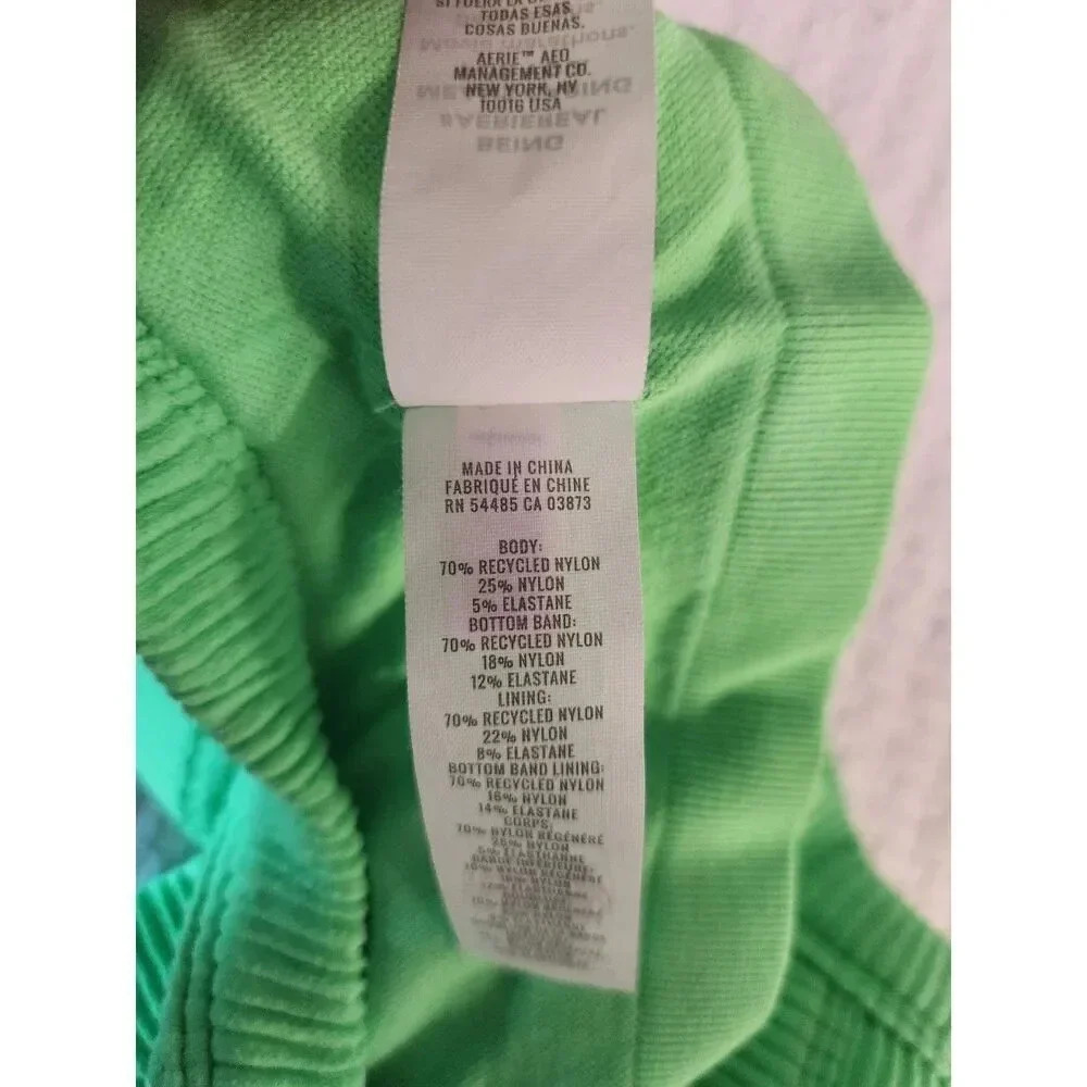 Aerie Superchill Seamless High Neck Bra Top in Neon Green - Picture 7 of 8